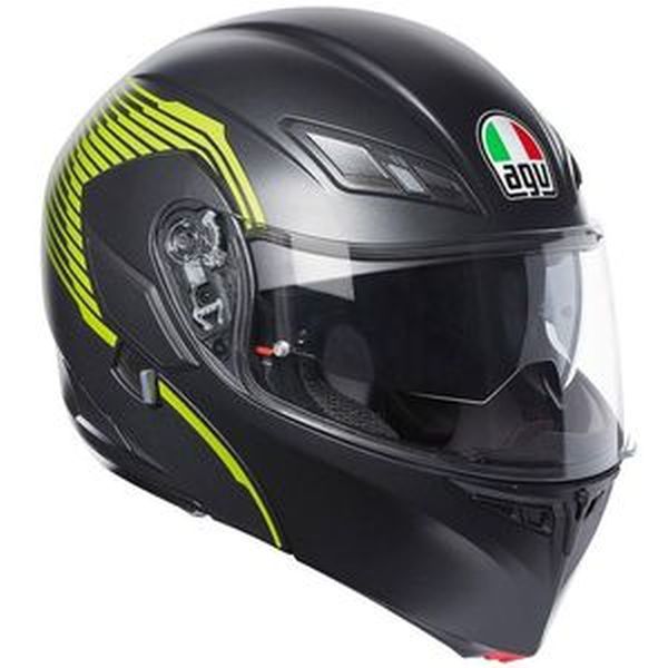 Casque AGV COMPACT-ST MULTI VERMONT MAT - Noir / Jaune Fluo