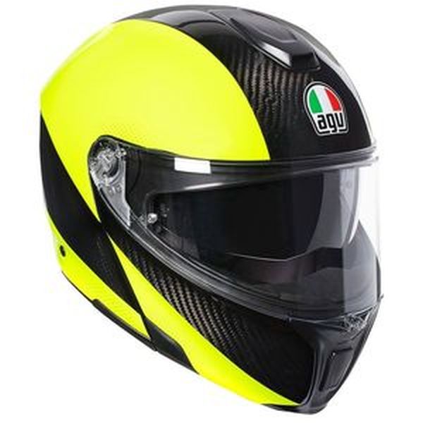 Casque AGV SPORTMODULAR MULTI - Carbone / Jaune Fluo