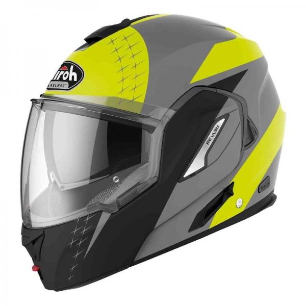 Casque Airoh REV-19 LEADEN MAT - Jaune Fluo / Gris