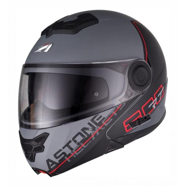 Casque Astone RT 800 LINETEK - Rouge / Gris