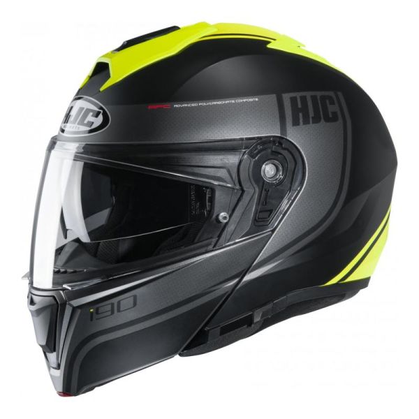 Casque HJC I90 DAVAN MC4HSF - Noir / Anthracite / Jaune Fluo