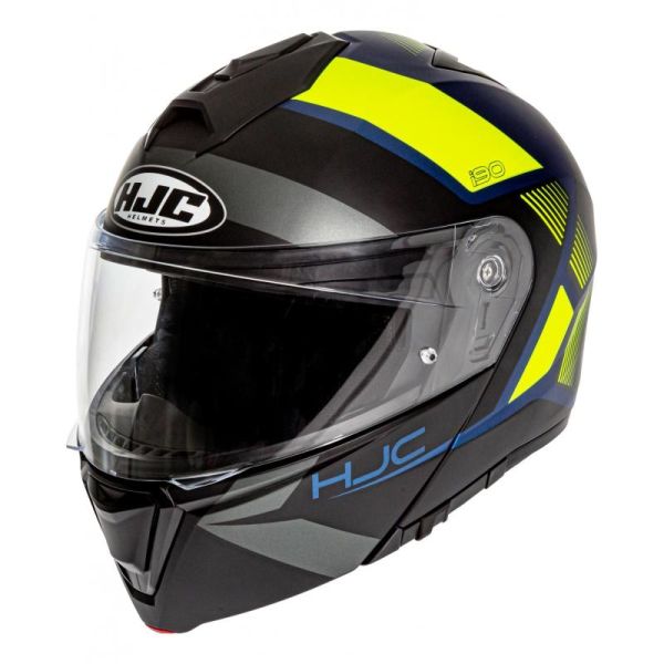Casque HJC I90 HOLLEN MC4HSF - Anthracite / Noir / Bleu / Vert Fluo