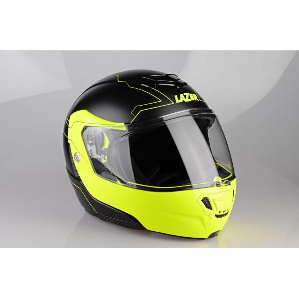 Casque Lazer MONACO EVO DROID PURE GLASS - Noir / Jaune Fluo