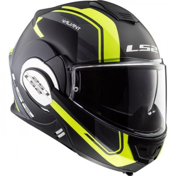 Casque LS2 FF399 VALIANT LINE - Noir / Jaune Hi-Vis