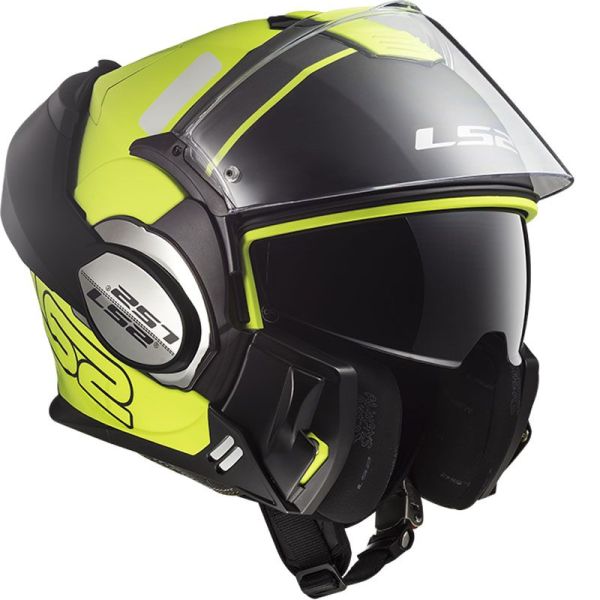 Casque LS2 FF399 VALIANT PROX H-V MAT - Jaune / Noir