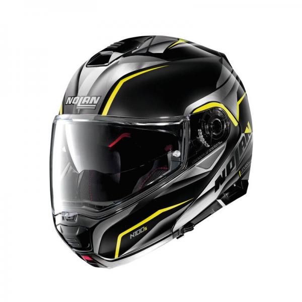 Casque Nolan N100-5 BALTEUS N-COM GLOSSY - Noir / Gris / Jaune