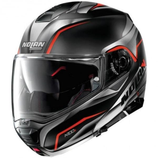 Casque Nolan N100-5 BALTEUS N-COM MAT - Noir / Gris / Orange