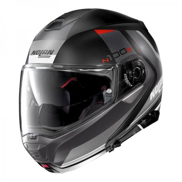 Casque Nolan N100-5 HILLTOP N-COM MAT - Noir / Gris