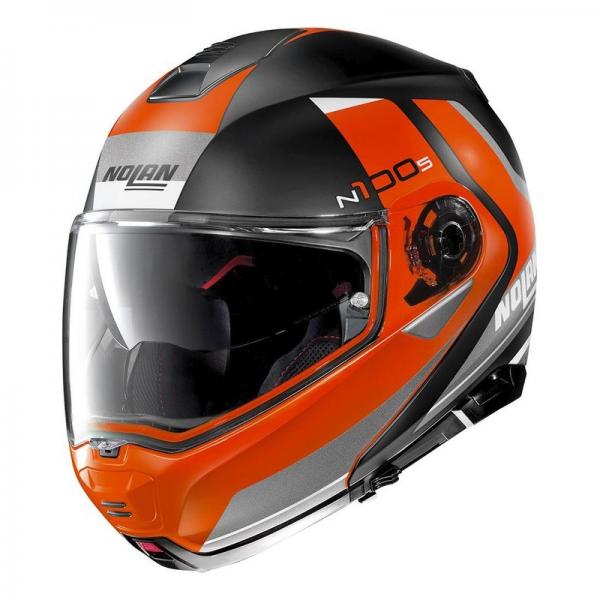 Casque Nolan N100-5 HILLTOP N-COM MAT - Noir / Orange