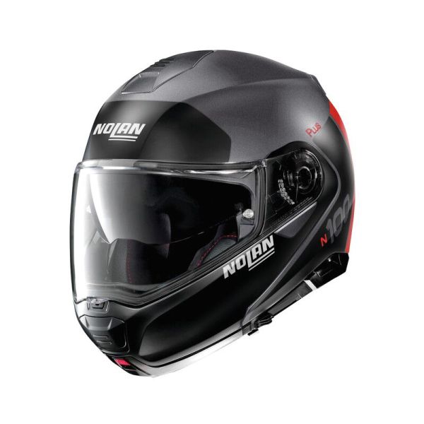 Casque Nolan N100-5 PLUS DISTINCTIVE N-COM FLAT LAVA - Rouge