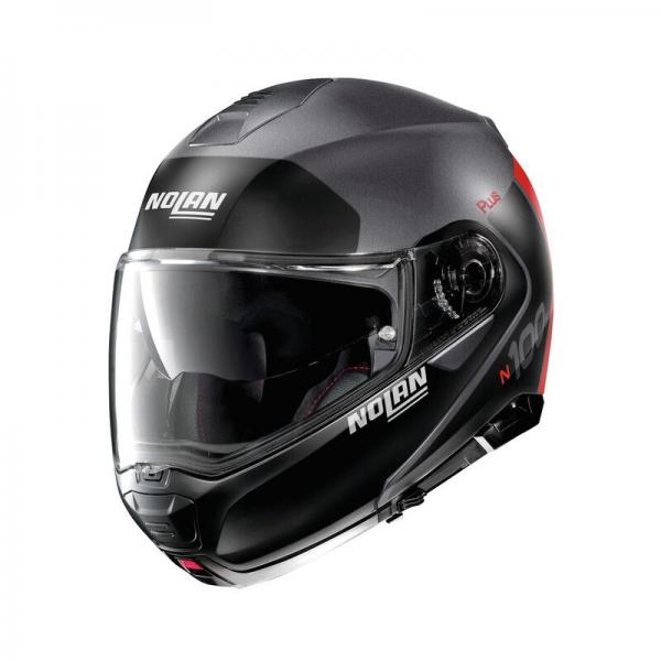 Casque Nolan N100-5 PLUS DISTINCTIVE N-COM FLAT - Noir / Orange