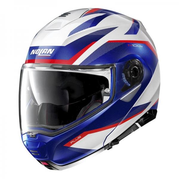 Casque Nolan N100-5 PLUS OVERLAND N-COM - Blanc / Bleu