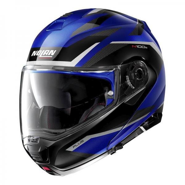 Casque Nolan N100-5 PLUS OVERLAND N-COM - Bleu Cayman