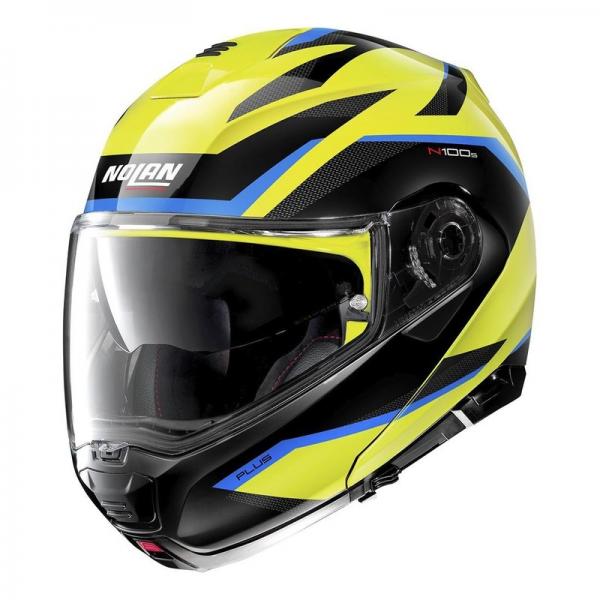 Casque Nolan N100-5 PLUS OVERLAND N-COM - Jaune Led