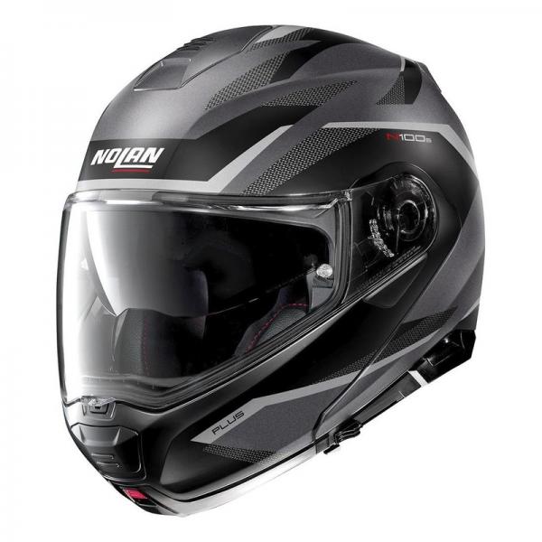 Casque Nolan N100-5 PLUS OVERLAND N-COM MAT - Gris / Argent