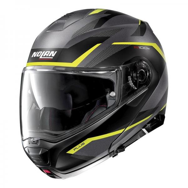 Casque Nolan N100-5 PLUS OVERLAND N-COM MAT - Gris / Jaune