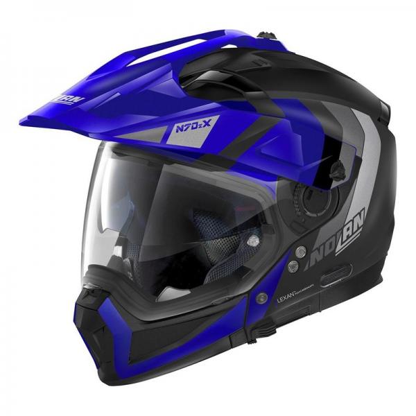 Casque Nolan N70-2 X DECURIO N-COM FLAT - Noir / Bleu