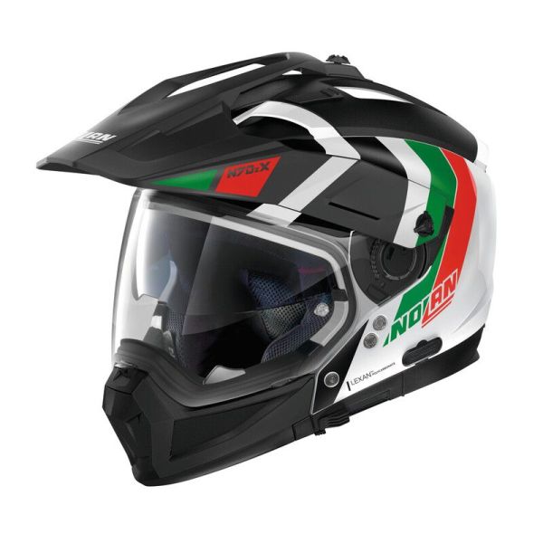 Casque Nolan N70-2 X DECURIO N-COM - Vert / Blanc / Rouge