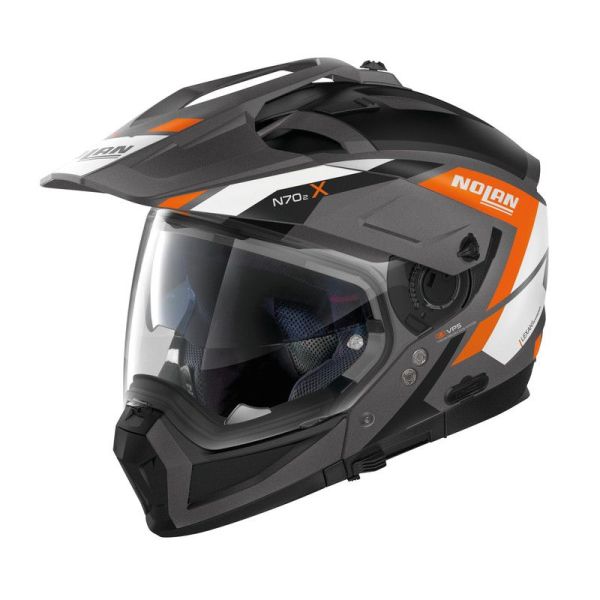 Casque Nolan N70-2 X GRANDES ALPES N-COM FLAT - Gris / Orange