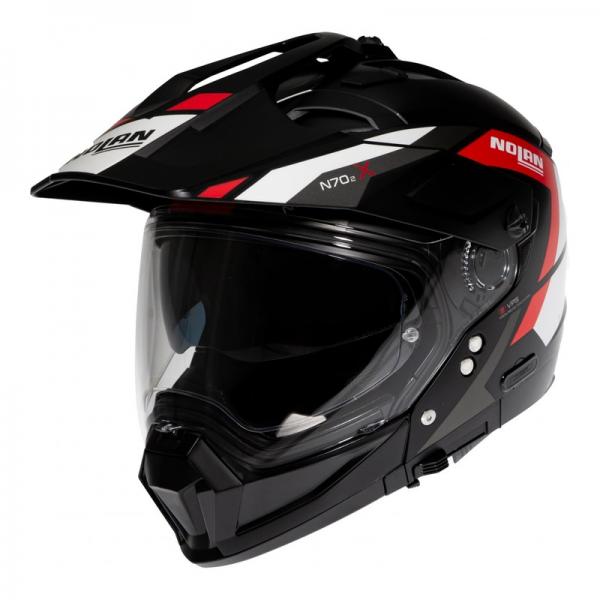 Casque Nolan N70-2 X GRANDES ALPES N-COM FLAT - Noir / Rouge