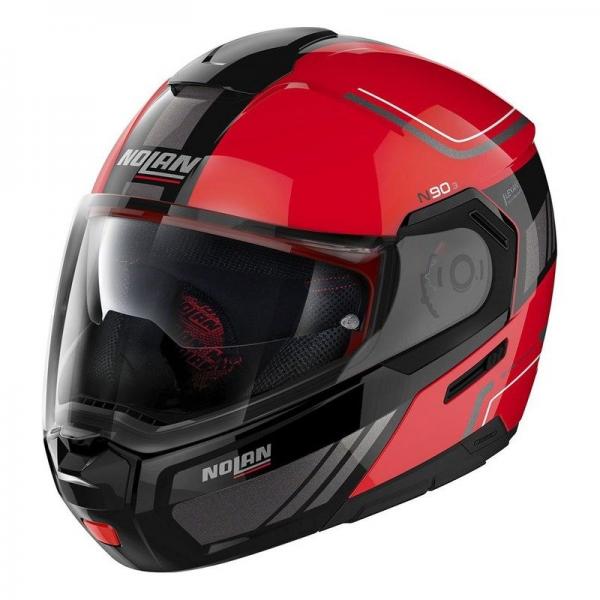 Casque Nolan N90-3 VOYAGER N-COM - Rouge Corse