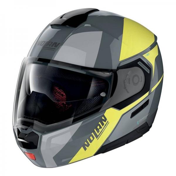 Casque Nolan N90-3 WILCO N-COM MAT - Gris / Noir / Jaune