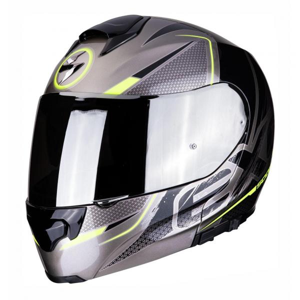 Casque Scorpion EXO-3000 AIR CREED - Titanium / Noir / Jaune Fluo