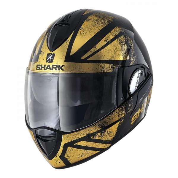 Casque Shark EVOLINE SERIES 3 TIXER - Noir / Chrome / Or