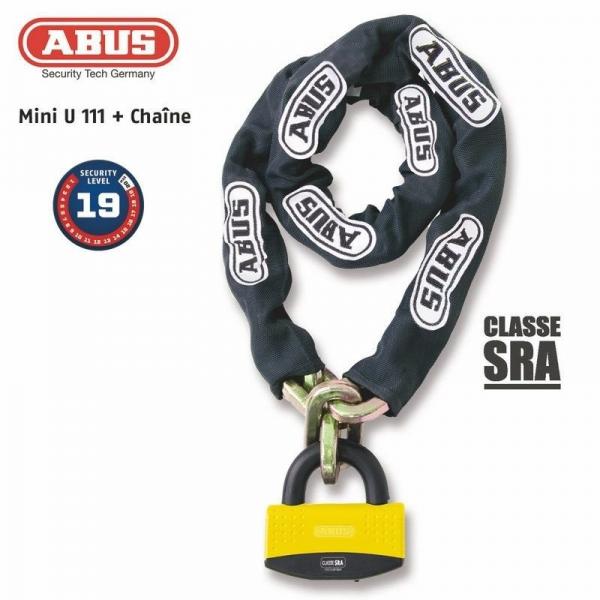 Antivol U + Chaîne Abus 111 + 12KSx80 LOOP SRA