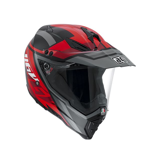 Casque AGV AX-8 DUAL EVO MULTI KARAKUM - Noir / GunMetal / Rouge