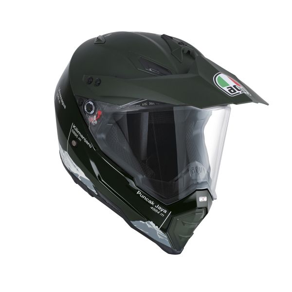 Casque AGV AX-8 DUAL EVO MULTI WILD FRONTIER MILITARY - Vert / Blanc