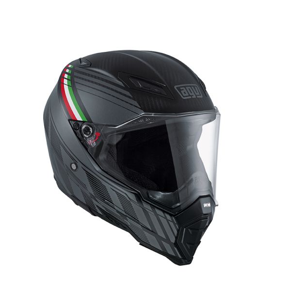 Casque AGV AX-8 NAKED CARBON MULTI BLACK FOREST MAT - Carbone / Gris / Italie