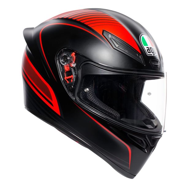 Casque AGV K-1 WARMUP MAT - Noir / Rouge