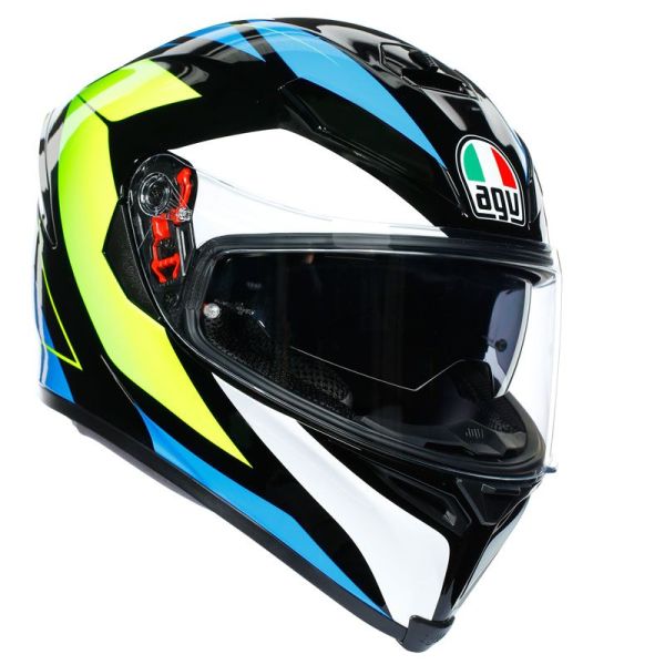Casque AGV K-5 S CORE MAXVISION - Noir / Cyan / Jaune Fluo