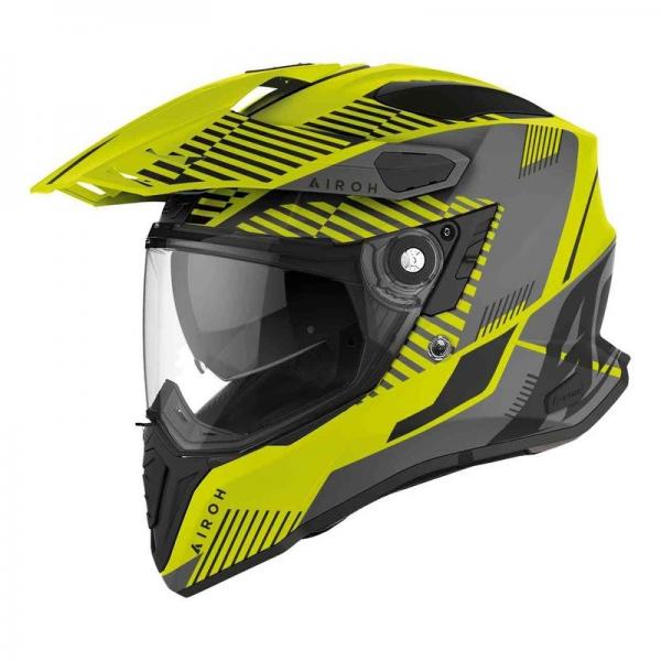 Casque Airoh COMMANDER BOOST MAT - Jaune / Gris