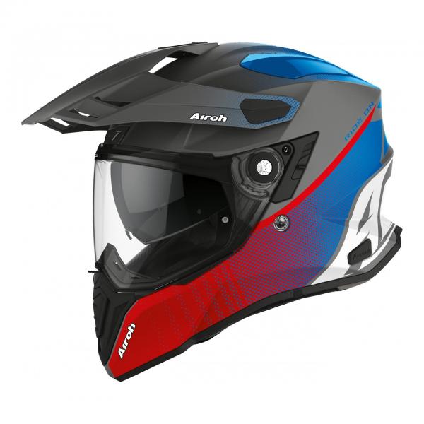 Casque Airoh COMMANDER PROGRESS MAT - Bleu / Rouge