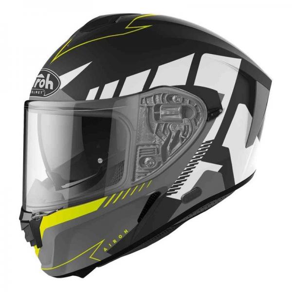 Casque Airoh SPARK RISE MAT - Noir / Blanc / Jaune