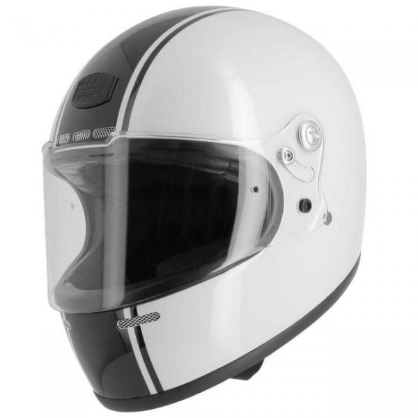 Casque Astone GT RETRO STRIPES - Noir / Blanc