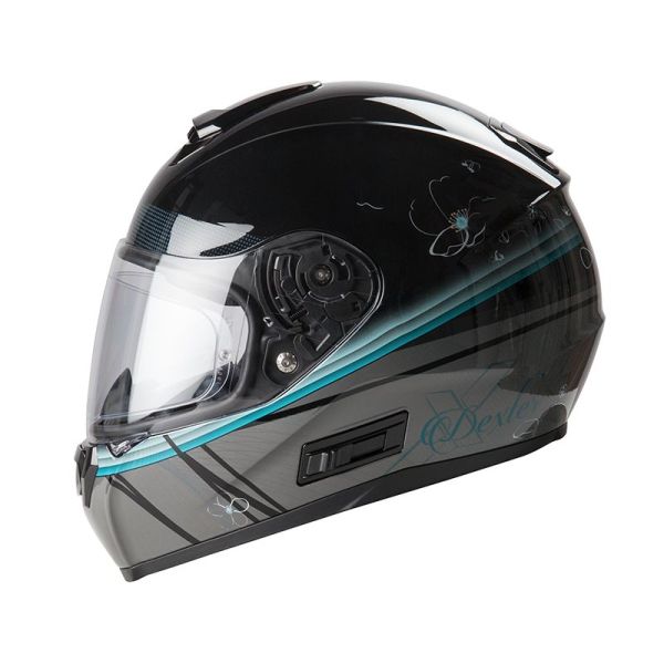 Casque Dexter OPTIMUS CHERRY BLOSSOM - Noir / Turquoise