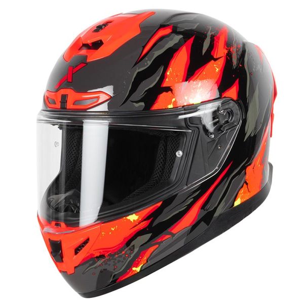 Casque Dexter ROMBO - Gris / Noir / Rouge