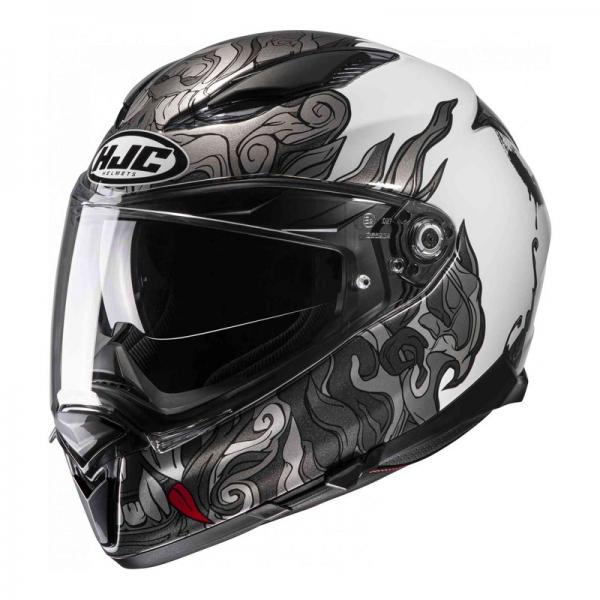 Casque HJC F70 SPECTOR MC10 MAT - Argent / Blanc