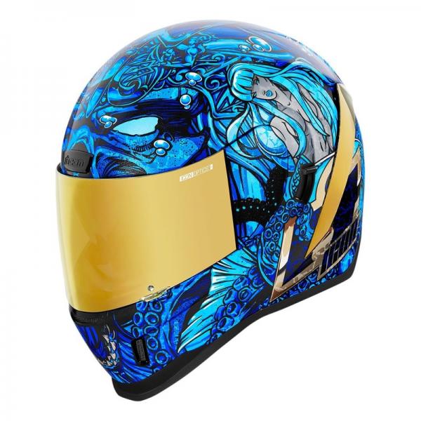 Casque Icon AIRFORM SHIPS - Bleu / Or