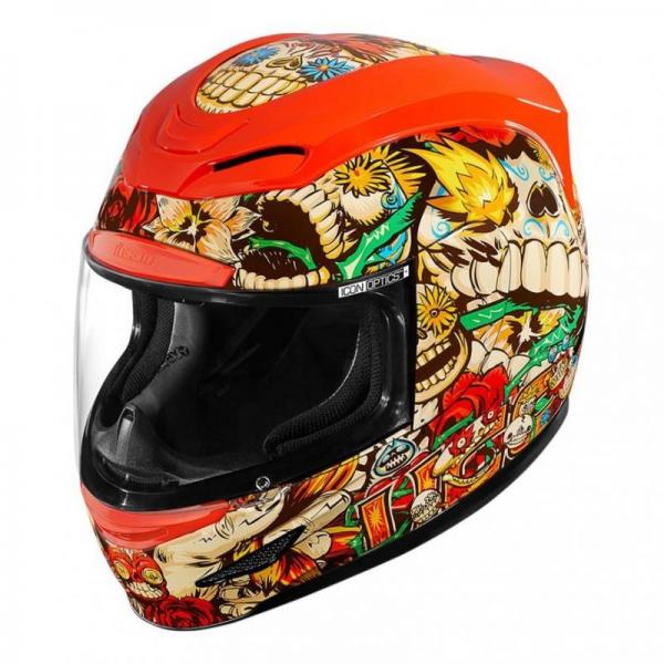 Casque Icon AIRMADA DIA DE LOS MUERTOS - Rouge