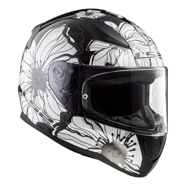 Casque LS2 FF353 RAPID POPPIES - Noir / Blanc