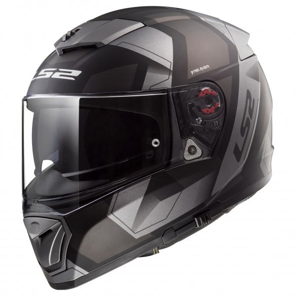 Casque LS2 FF390 BREAKER PHYSICS MAT - Noir / Titanium