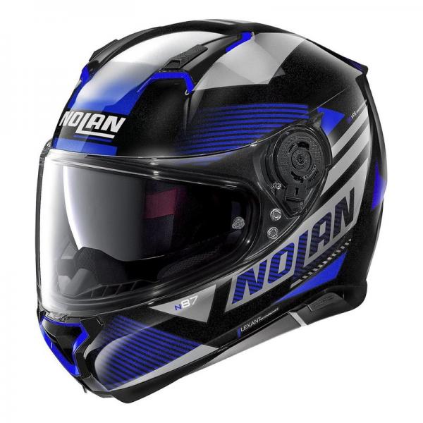 Casque Nolan N87 JOLT N-COM METAL - Noir / Bleu