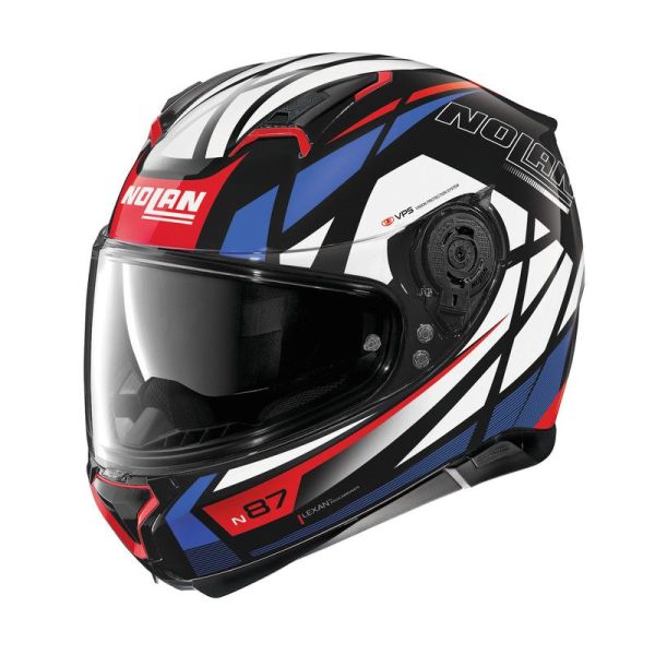 Casque Nolan N87 ORIGINALITY N-COM GLOSSY - Bleu / Rouge / Noir