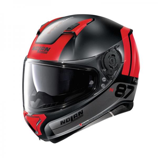 Casque Nolan N87 PLUS DISTINCTIVE N-COM FLAT - Noir / Rouge
