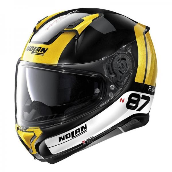 Casque Nolan N87 PLUS DISTINCTIVE N-COM - Noir / Jaune