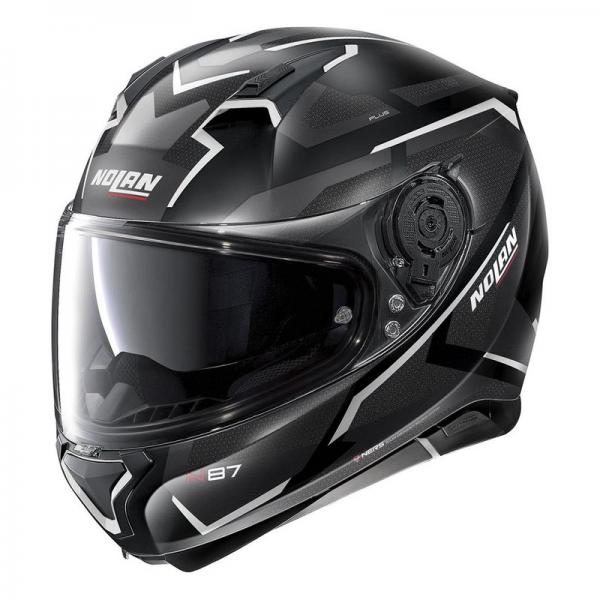 Casque Nolan N87 PLUS OVERLAND N-COM MAT - Noir / Blanc